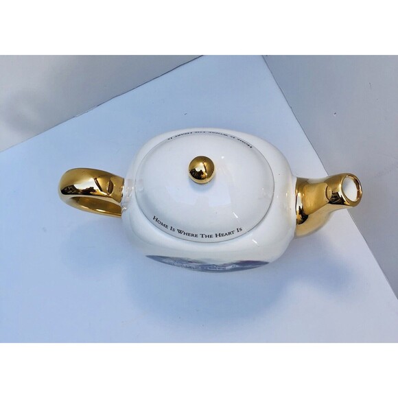 Thomas Kinkade Home Is Where The Heart Is II Decorative Tea Pot Teleflora Gift - Picture 4 of 10